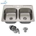 Aquacubic Bar Series Topmount Stainless Steel 4-hole Single Bowl Drop-in Kitchen Sink
